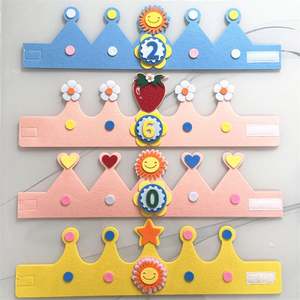 Coronas de Fieltro Reutilizables Ecológicas Personalizadas para Cumpleaños, Ajustables, con Números del 0 al 9, para Fotos de Bebés, con Logotipo Personalizado, Artículos para Fiestas - Product Image 6