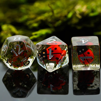 Desain unik 7-die polihedral transparan bebek Dnd cairan inti dadu Resin cairan inti dadu Resin Set untuk papan permainan
