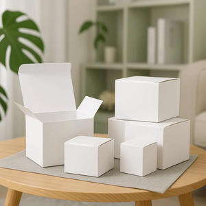 Caja de cartón blanca rectangular grande para regalo, caja pequeña blanca, caja de cartón con doble inserto, caja de embalaje con logo personalizado - Product Image 2