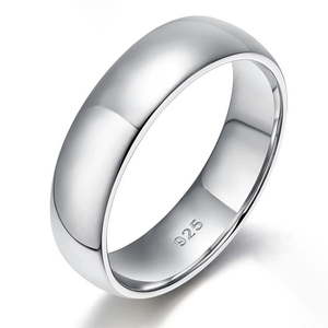 Fine Jewelry 925 Sterling Silver Rhodium Plated 2mm 4mm 6mm Smooth Band Elegant Eternity Plain Bold Minimalist <strong>Rings</strong> Women Men - Product Image 1