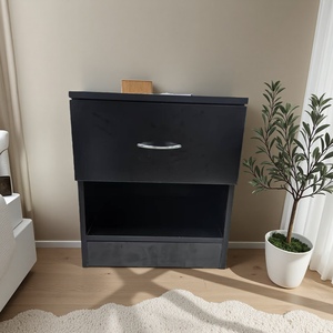 Comodino Moderno Nascosto in Legno con Cassetti Contenitore, <span class=keywords><strong>Mobiletto</strong></span> Organizer per Camera da Letto e Arredamento Casa - Product Image 3