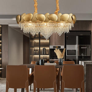 American Hotel Home Decoration Hanging <b>Lights</b> Luxury Gold Led Crystal Raindrop <b>Chandeliers</b> - Product Image 6