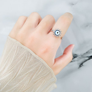 Bagues ajustables ouvertes les plus vendues, micro-pavées de zircon, en cuivre plaqué rhodium, bijoux anti-anxiété, vendus en gros - Product Image 4