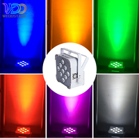 10 Luces de Proyección RGBAW+UV de 9*18W 6 en 1 con Batería Recargable, Control Inalámbrico DMX512 y WiFi para Escenarios, DJ, Bares y Fiestas