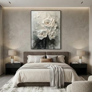 Pintura al Óleo de Peonía Blanca sobre Lienzo, Arte Floral Impasto, Decoración para el Hogar, Arte Decorativo de Interior, Pintura Mural Pintada a Mano - Product Image 5