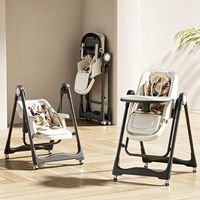 Chaise haute pliable multifonctionnelle pour bébé, chaise de repas portable pour nourrissons avec roues silencieuses pour les enfants de 6 à 36 mois