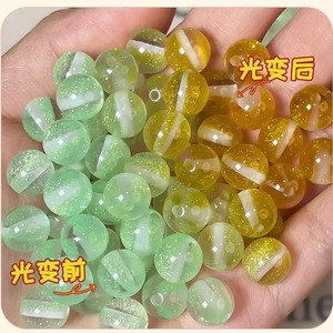 Série de perles lumineuses <span class=keywords><strong>Firefly</strong></span> Light, perles changeantes de couleur, résine UV ronde, en vrac, bracelets DIY, accessoires à coudre. - Product Image 5