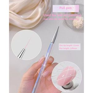 Ensemble de 6 pinceaux pour nail art Aurora Ice Transparent, pinceaux professionnels pour la peinture au gel, pour la conception de manucure en salon - Product Image 5