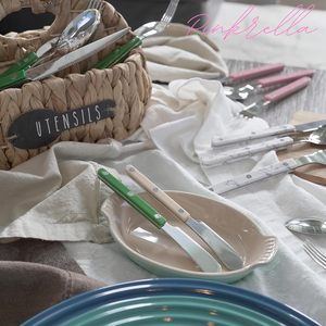 6-Piece thép không gỉ Flatware bạc thiết lập Dao Kéo-Màu xử lý với đinh tán/Phong cách Retro - Product Image 6