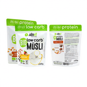 Bolsa de embalaje de <span class=keywords><strong>cereales</strong></span> con impresión personalizada al por mayor, bolsa con ventana mate y base <span class=keywords><strong>para</strong></span> el venta minorista de muesli orgánico, bajos en carbohidratos, proteico, keto y snacks secos - Product Image 2