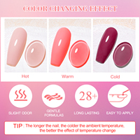 MTSSII Kit de 3 Gels Thermiques pour Ongles – Vernis Semi-Permanent Longue Durée 10ml – Gelée Nude