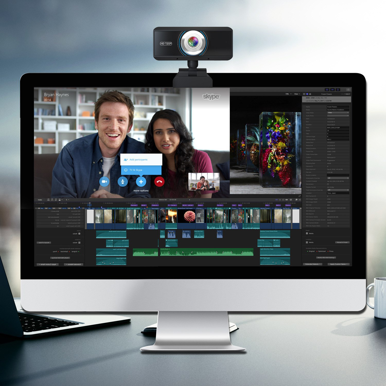 En stock 720P HD ancho ángulo de visión ruido micrófonos USB webcam con beatify función webcam la pc de la computadora lapto