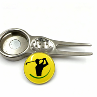 Outil de réparation de divots de golf antique avec logo personnalisé, fourche à divots en alliage de zinc, accessoires de golf, cadeau
