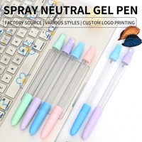 Pulpen Gel Semprot Isi Ulang 2-in-1 Premium Portabel 0.5mm Botol Parfum Sanitizer Tangan untuk Kantor (Seri Pulpen Kerang Laut 17)