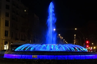 Fuente de Agua Danzante de Alta Calidad para Exteriores, Espectáculo Acuático con Control DMX 512, Fuente Musical Colorida