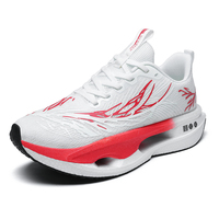 Chaussures de course pour hommes, baskets de course professionnelles, lumineuses, qui brillent dans le noir, semelle intermédiaire E-TPU Popcorn, maille respirante, athlétiques, marathon