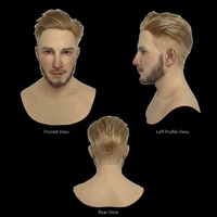 Masque facial en silicone réaliste, sensation de peau douce, design réaliste de visage d'homme âgé, déguisement de fête, cosplay, masque en silicone réaliste
