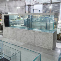 Bac de stockage de fruits de mer commercial sur mesure de 3800 mm pour restaurant, base en ardoise