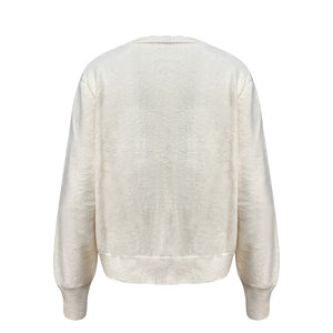 <span class=keywords><strong>Cardigan</strong></span> in <span class=keywords><strong>Cotone</strong></span> Personalizzato Autunno-Inverno, Maglione Semplice <span class=keywords><strong>Bianco</strong></span> Latte a Trecce per Donna - Product Image 2