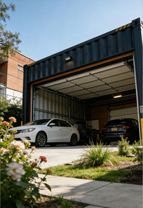 โรงงานรับผลิตบ้านสำเร็จรูป โกดัง โรงงาน โรงรถ ที่จอดรถ <span class=keywords><strong>บ้าน</strong></span>พักอาศัย พร้อมประตูม้วนแบบใช้มือ/ไฟฟ้า - Product Image 4