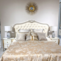 Ensemble de Meubles de Chambre Modernes de Luxe Français, Lit en Bois Massif de Haute Qualité Sculpté à la Main, Design Royal – Tailles King et Queen