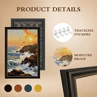 Tableau mural texturé 3D en relief noir encadré, impression sur toile de phare au coucher du soleil, OEM ODM
