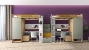 Giường ký túc xá bằng gỗ tối giản Viết Bảng lưu trữ tủ tủ quần áo cho khách sạn trường học phòng ngủ-Dự Án Đấu Thầu - Product Image 2