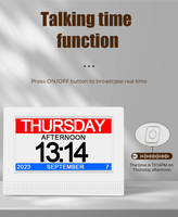 Calendrier numérique perte de mémoire horloge de jour grande horloge d'affichage personnes âgées avec jour et mois pas d'horloge parlante abrégée pour senior