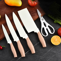 Ensemble de couteaux à découper en acier inoxydable 6 pièces de haute qualité moderne 3Cr13 bloc de couteaux en métal professionnel multifonctionnel ambidextre