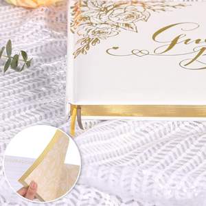 Mazo de cartas personalizado con corazón, soporte de lino y terciopelo, teléfono alternativo, venta al por mayor, libros de invitados de boda con cubierta de cuero - Product Image 3