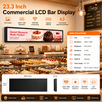 Écran LCD ultra-large de 23,3 pouces, affichage numérique avec WiFi, USB, RJ45 pour la publicité sur les rayons des supermarchés