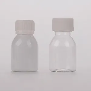 PET 2oz 60毫升塑料小容量批发白色琥珀色药品包装药丸粉液体胶囊瓶带螺旋盖