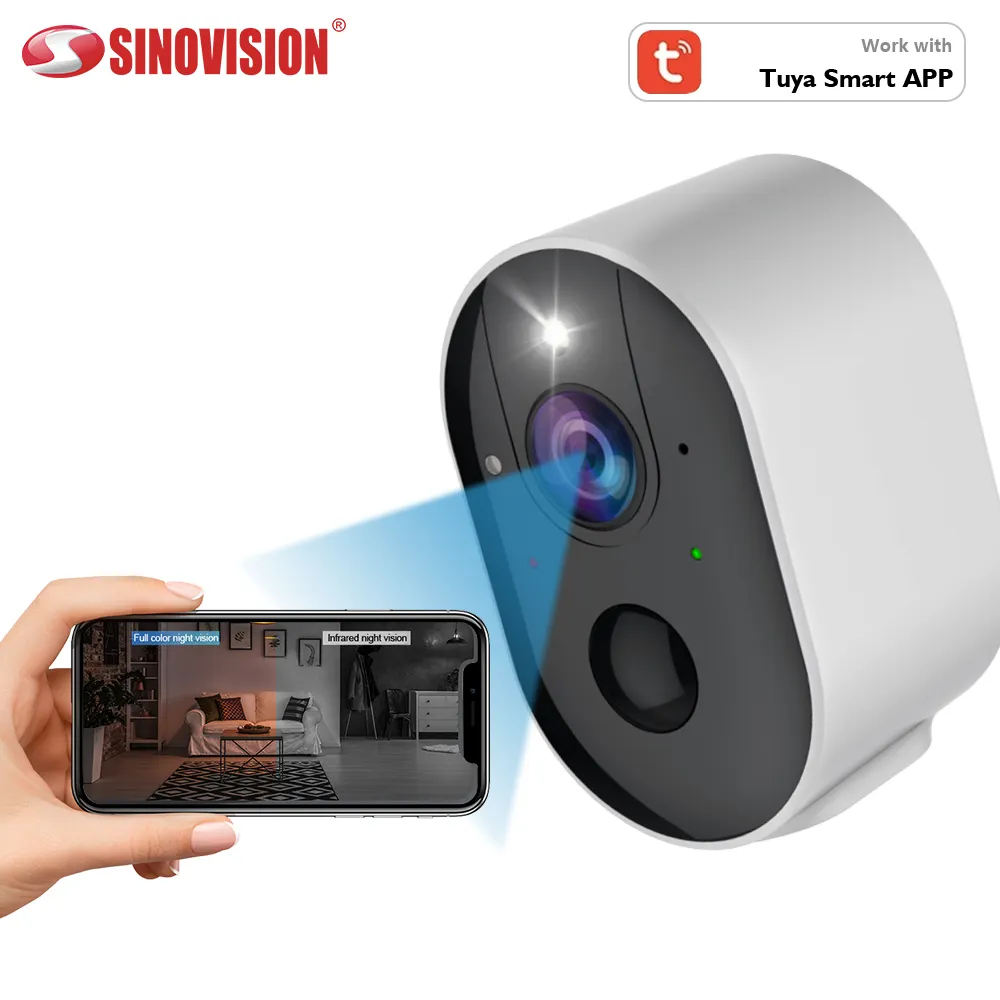 Unique Design spotlight Camera wireless Battery Home Security cctv 3MP color night vision light Alarm Tuya wifi Camera