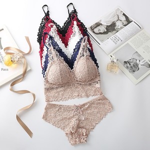 <span class=keywords><strong>Ensemble</strong></span> soutien-gorge triangle rembourré taille haute pour femme, lingerie sexy en dentelle push-up pour petites poitrines, grandes tailles, <span class=keywords><strong>sous</strong></span>-vêtements anti-affaissement, export - Product Image 3