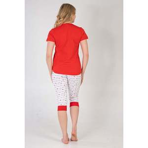 Gonna da donna a maniche corte con scollo a O e polsini ovali, pigiama Capri <span class=keywords><strong>TK</strong></span> - Product Image 1