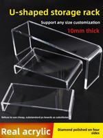 Support de Présentation de Bureau Surélevé en Acrylique Transparent, Design en U Portable, Style Minimaliste, Rangement Personnalisable pour Livres et Jouets