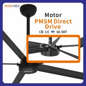 Ventilateur HVLS PMSM 10 pieds (3 m) pour l'élevage laitier, ventilateur de refroidissement pour ferme laitière, ventilateur à grand volume d'air pour l'étable du bétail - Product Image 2