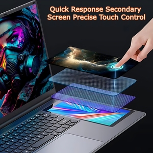 2025 thiết kế mới ds156 cá nhân & nhà máy tính xách tay máy tính cảm ứng đôi màn hình CPU N100 RAM 32GB 15.6 "+ 7" Màn hình kép máy tính xách tay - Product Image 6