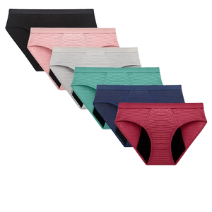 Ropa Interior Fisiológica Transpirable de Algodón de 4 Capas a Prueba de Fugas, Bragas Absorbentes Sólidas para Uso Diario, Teñido Liso para Menstruación - Product Image 4