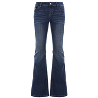 Jeans flare élastiques Y2K à la taille basse, effet délavé et coupe slim pour un porté quotidien