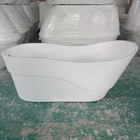 Baignoire autoportante en acrylique blanc au design moderne et simple Baignoire autoportante à surface solide personnalisée pour bain à remous d'hôtel