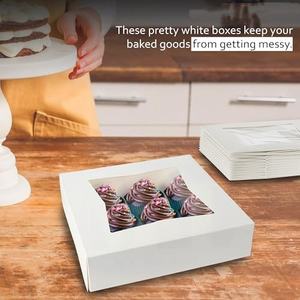 กล่องเค้ก กล่องบรรจุภัณฑ์เค้ก กล่องกระดาษแข็งสีขาว กล่องกระดาษคราฟท์ กล่องคุกกี้พร้อมหน้าต่างใส - Product Image 6