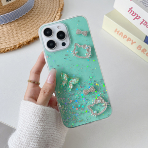 Bling Drop Gluing 3D Bướm Trường Hợp Đối Với <span class=keywords><strong>iPhone</strong></span> 16 15 14 13 12 Mini 11 Pro X <span class=keywords><strong>6</strong></span> 6S 7 8 Cộng Với XR XS Max <span class=keywords><strong>Hello</strong></span> <span class=keywords><strong>Kitty</strong></span> Điện Thoại Bìa - Product Image 6