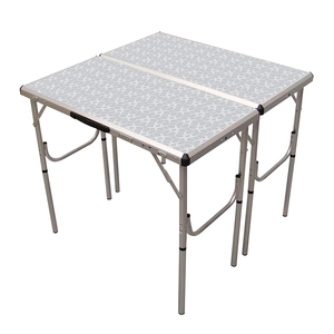 Tavolo pieghevole in alluminio leggero portatile regolabile in altezza moderno Set da pranzo all'aperto per il campo barbecue uso del parco - Product Image 1