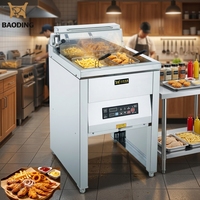 BAODING 40L Elektronische Gasfritteuse mit Smart-Ölschmelzfunktion und Ablassventil für Gewerbeküchen