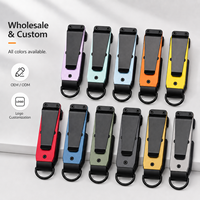 Porte-clés compact personnalisé avec logo, en aluminium, avec clip, porte-clés pour hommes, vente en gros