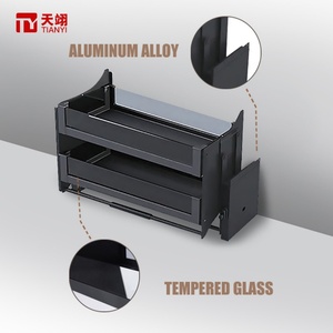 Double Layered Modern Aluminum Alloy <b>Pull</b> Down Storage Rack with <b>Kitchen</b> Adjustable <b>Pull</b> <b>Out</b> <b>Basket</b> - Product Image 2