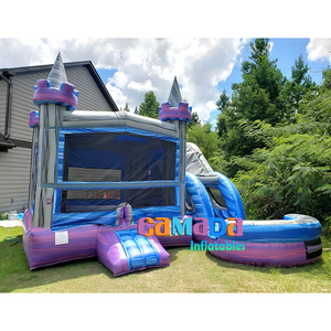 Inflatable Bouncer Slide Combo Inflatable <b>Jumping</b> Bouncy Castle Slides Combo Pink Moonwalk Bounce House for Kids Party - Product Image 6