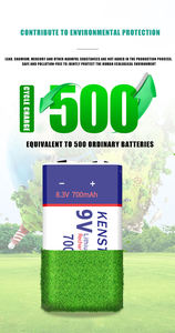 Nouvelles tendances, batterie <span class=keywords><strong>lithium</strong></span>-ion rechargeable USB 9 volts 500 mAh 700 mAh, taille <span class=keywords><strong>6LR61</strong></span> 6F22 PP3 006P 9V pour multimètre - Product Image 6