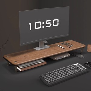 Monitor <b>Riser</b> With USB Port Rectangle Desktop <b>Stand</b> For Office Workstation Neatening Storage Stationery Electronics Organizer - Product Image 1